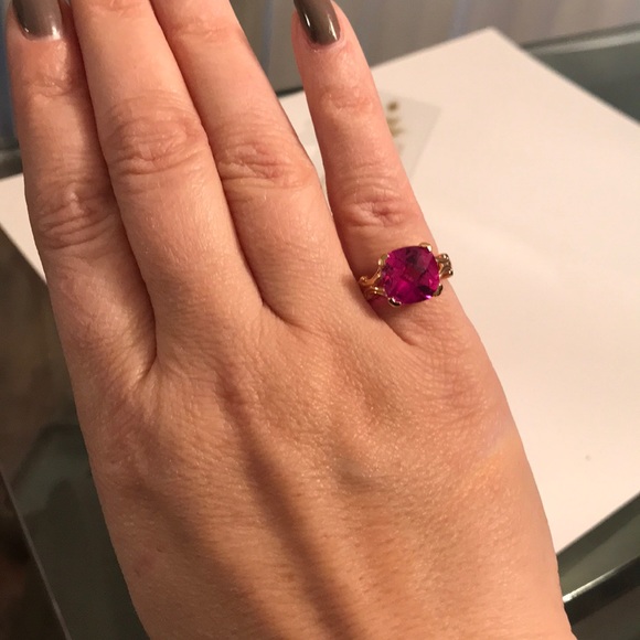 Ross Simons Pink rubellite earring, necklace, ring set - Picture 3 of 7